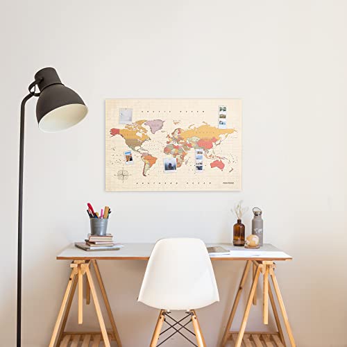 Miss Wood Tropical, mapa del mundo en corcho, 45x60 cms