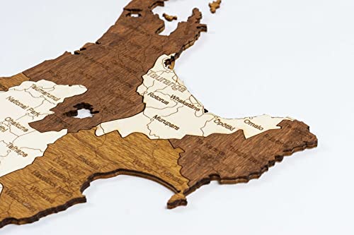 2D-Holzkarte von Neuseeland (52 x 70 cm)
