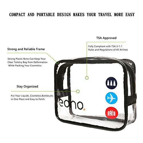 Amazon Brand, Eono Unisex Travel Toiletry Bag, Clear