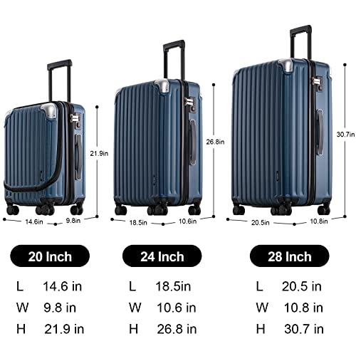 LEVEL8, 3-Piece Hardside Luggage Set, Travel Suitcases