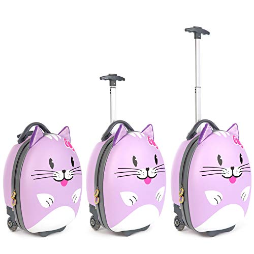 Boppi Tiny Trekker, maleta trolley infantil cabina, 2 ruedas, 17l, gato morado