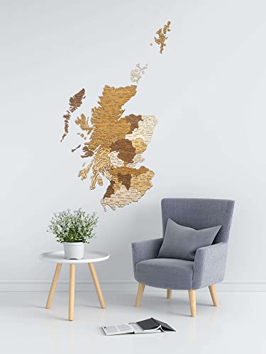 Schottland Holzkarte (50 x 84 cm)
