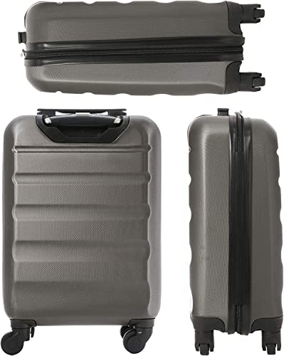 Aerolite ABS, maleta equipaje de mano cabina rígida, 55 cms, gris oscuro