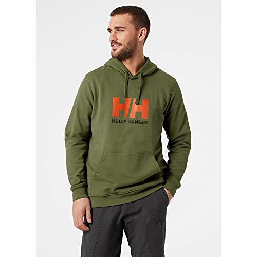 Helly Hansen, HH logo, hoodie, men, green
