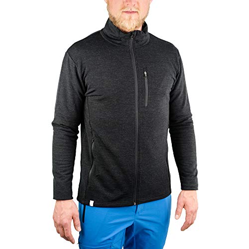 Alpin Loacker, chaqueta de hombre térmica lana merino, negra
