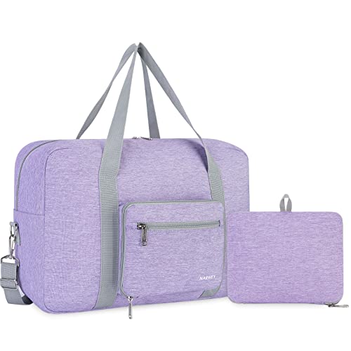 Foldable Duffel Bags, Lightweight Travel Luggage, Purple
