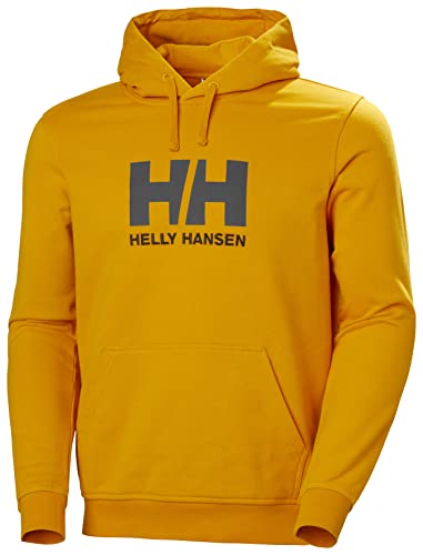 Helly Hansen, HH logo, hoodie, men, orange