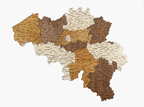 Belgien Holzkarte (98 x 80 cm)