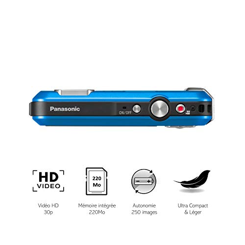 Panasonic Lumix DMC-FT30, cámara acuática de 16.1 MP, 8 metros, F3.9-5.7, azul