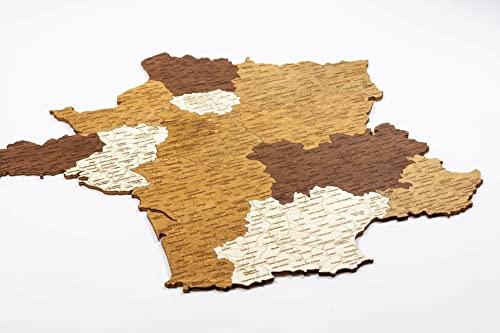 2D-Holzkarte von Frankreich (69 x 68 cm)