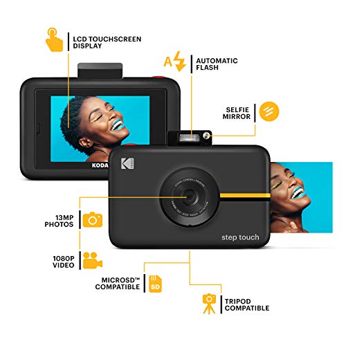 KODAK Step Touch, cámara digital de 13 MP + 20 hojas + kit, negra