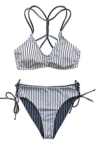 Cupshe Reversible Stripe Bikini Set