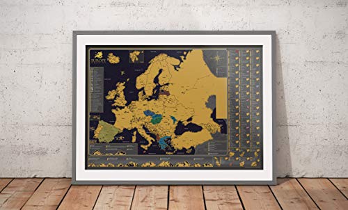 Scratch map of Europe poster, 84.1 x 59.4 cm