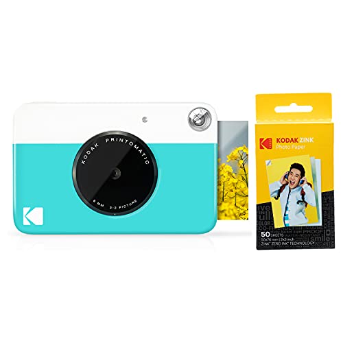KODAK PRINTOMATIC, cámara instantánea digital + 50 hojas de papel zink, azul