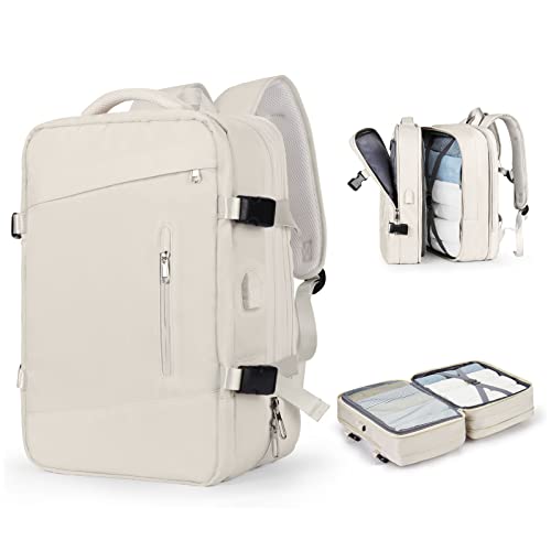 SZLX, mochila de viaje para mujer, beige, mejorada, modelo G (2023