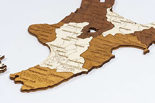 Mapa de madera 2D de Nueva Zelanda (52 x 70 cms)
