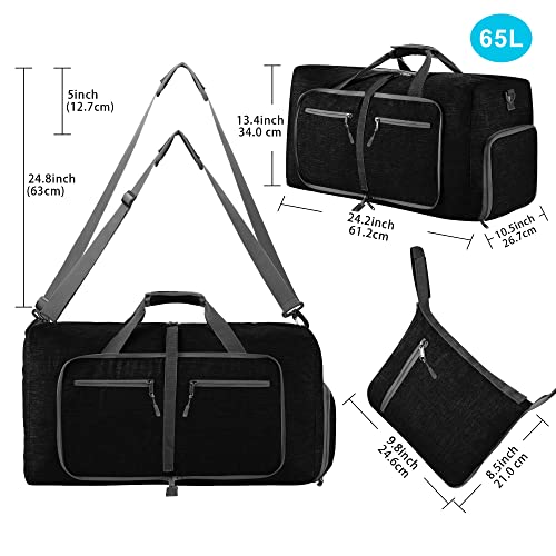 Vomgomfom, 65 l foldable travel bag, unisex, black