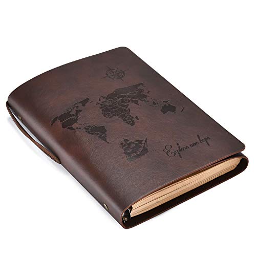 SEEALLDE A5, cuaderno de cuero, libreta de hojas blancas de viaje vintage