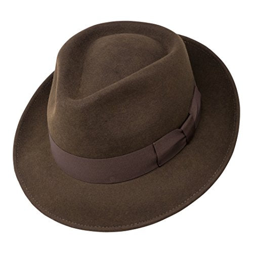 Borges &amp; Scott B&amp;S Premium Doyle, Tropfenförmiger Fedora-Hut für Herren