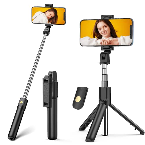 Selfie stick tripod with remote control