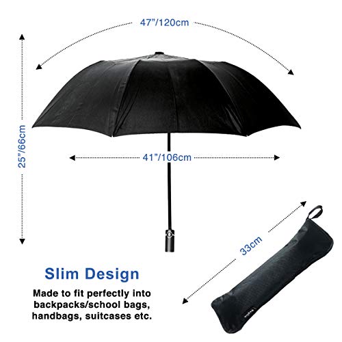 KEPLIN, paraguas plegable unisex, mango ergonómico automático