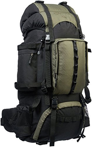 Amazon Basics, mochila de senderismo, 75 l, unisex, verde