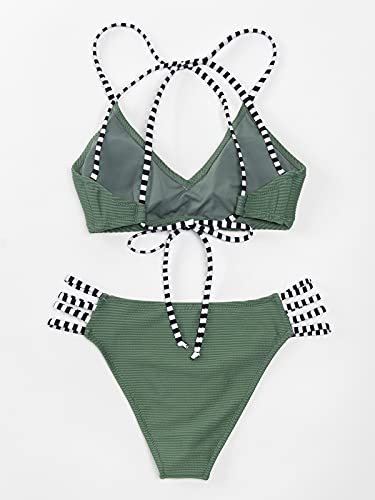 Cupshe, conjunto de bikini con tirantes cruzados, verde