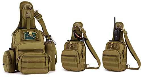 HUNTVP, Military Tactical Shoulder Bag, Black