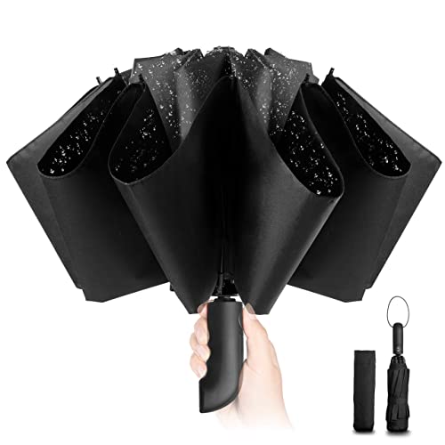 Paraguas plegable compacto, paraguas invertido de plegado automático
