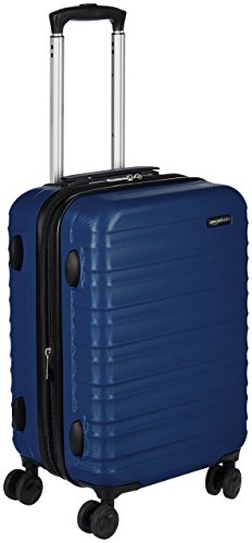 Amazon Basics, maleta de viaje rígida de 55 cms, tamaño de cabina, azul marino