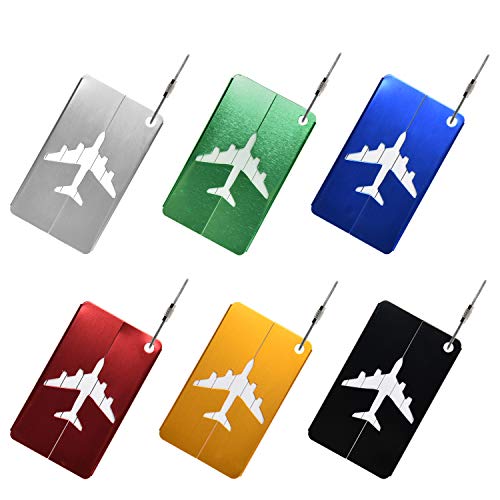 Yizhet Luggage Tags 6 Pieces for Travel Suitcases (6 Colors)
