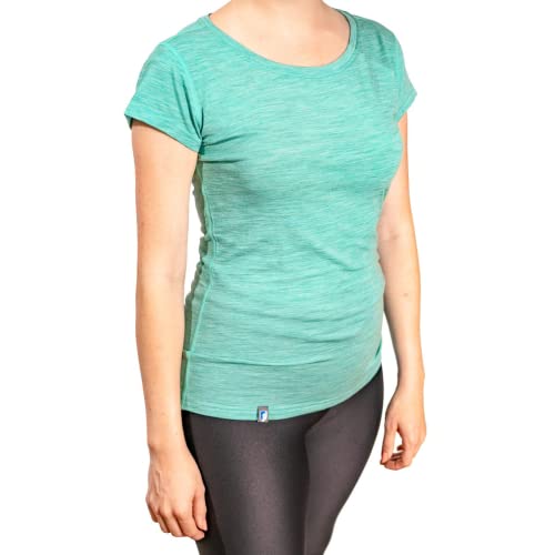 Alpin Loacker, camiseta de merino manga corta para mujer, verde claro