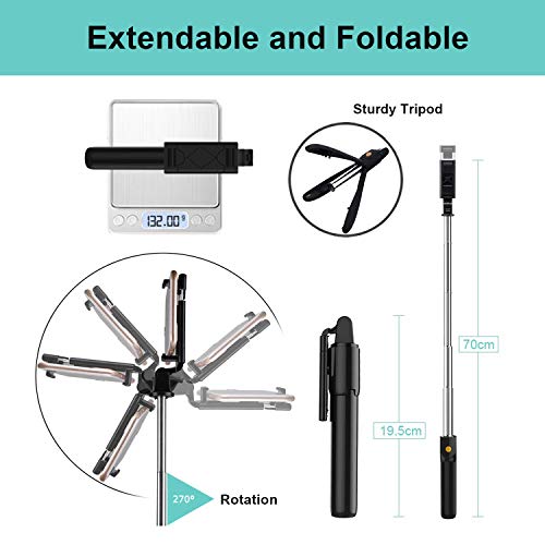 EasyULT extendable tripod selfie stick with bluetooth