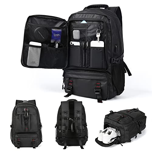 SZLX, mochila de viaje unisex, negro, grande, modelo L