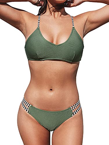 Cupshe, conjunto de bikini con tirantes cruzados, verde