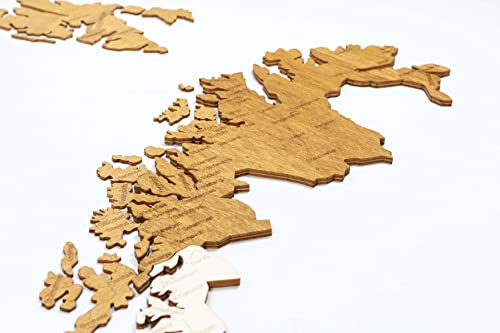 Mapa de madera de Noruega (59 x 70 cms)