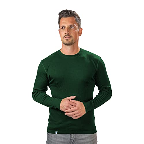Alpin Loacker, camiseta de merino manga larga para hombre, verde