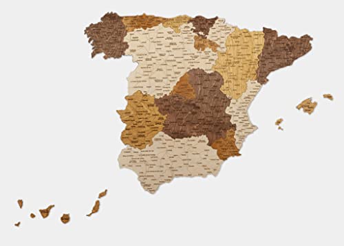 Mapa de madera 2D de España (70 x 57 cms)