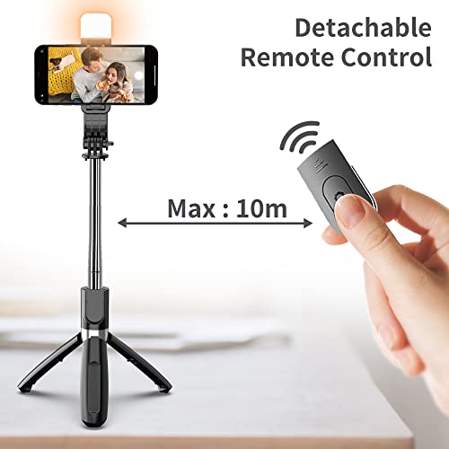 Fill Light Selfie Stick with Extendable Wireless Remote