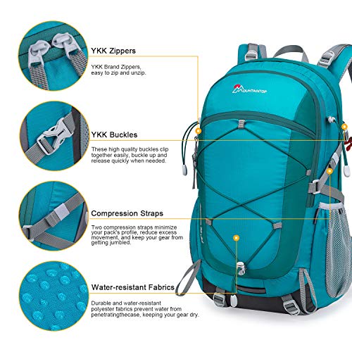 MOUNTAINTOP, 40L Hiking Backpack, Unisex, Lake Green