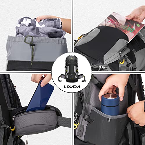 Lixada, 60L Hiking Backpack, Unisex, Black