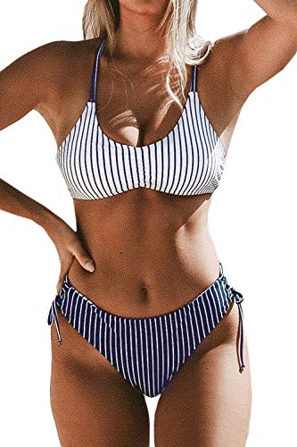 Cupshe Reversible Stripe Bikini Set