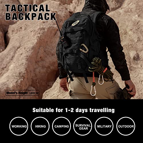 Mardingtop, 28L, Tactical Hiking Backpack, Black