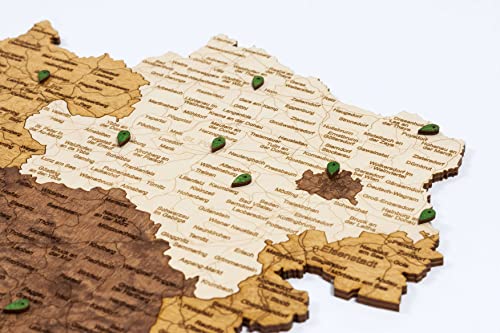 Mapa de madera 2D de Austria (80 x 42 cms)