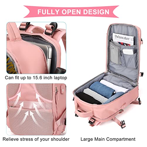 SZLX, mochila de viaje para mujer, beige rosa, mediana, modelo B