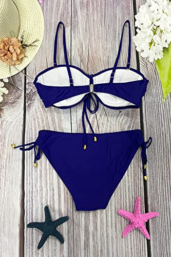 Rayson, conjunto de bikini brasileño de dos piezas, azul marino