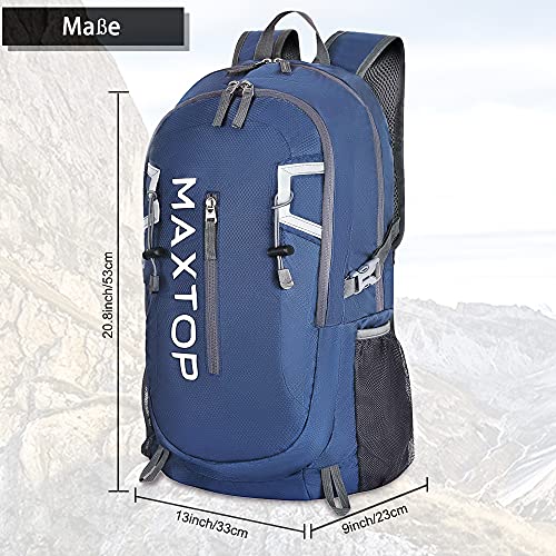 MAXTOP Unisex 40L Lightweight Packable Travel Backpacks Dark Blue