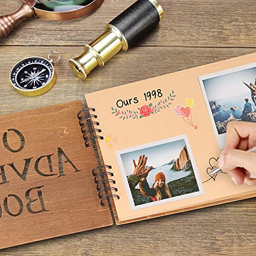 Creawoo Wooden Photo Album Our Adventure Book (80 Pages)