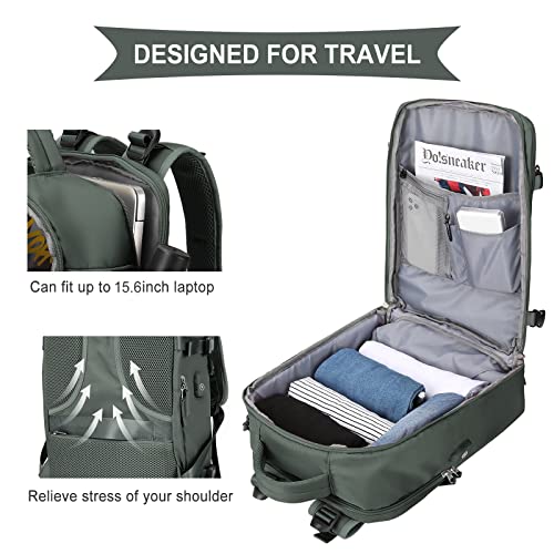 SZLX, mochila de viaje para mujer, verde oliva, mediana, modelo B —  BigTravelMarkt