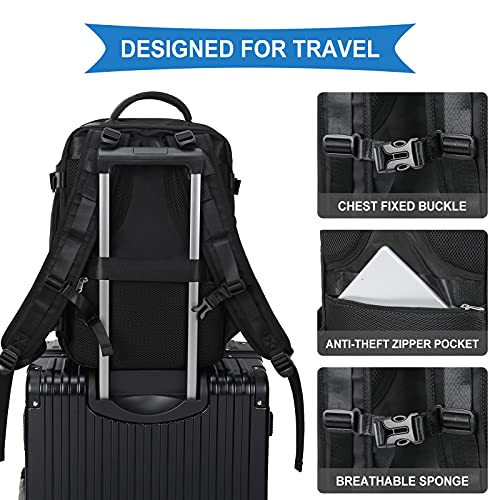 SZLX, mochila de viaje para mujer, negro, mediana, modelo B